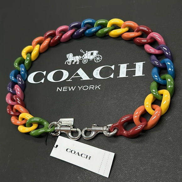 NWT Coach Chain Shoulder Strap In Rainbow Resin CP895 Accessory bag charm - Picture 5 of 7